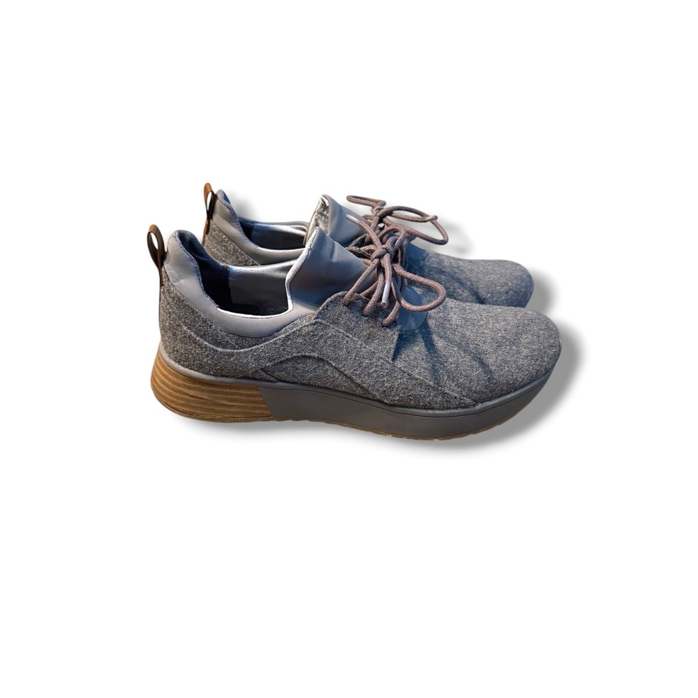 Dr. Scholl's Be Free Energy Sneakers Womens 7.5 Gray Wool Platform Wedge Comfort